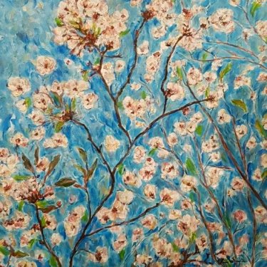 Les Cerisiers, acrylic, 50×70 cm (2019)