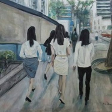 Dans les rues de Séoul – acrylique, 80×60 cm (2015)