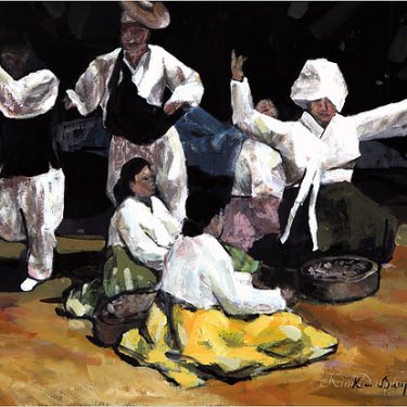 Les danseurs – acrylique, 50×45 cm (2013)