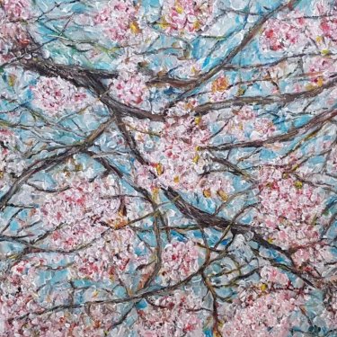 Les Cerisiers, acrylic, 45×35 cm (2019)