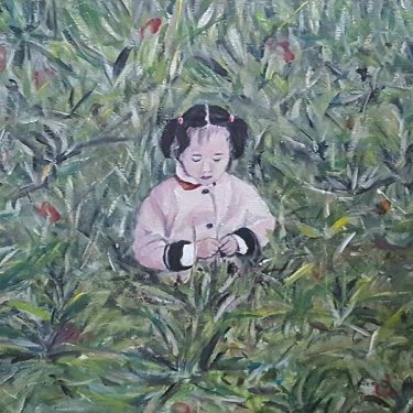 La petite fille dans ses pensées – acrylique, 40×30 cm (2017)