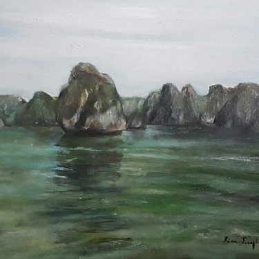 La Baie d’Halong – acrylique, 55×45 cm (2019)