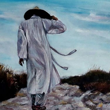 The monk in the wind – acrylic, 50×40 cm (2015)