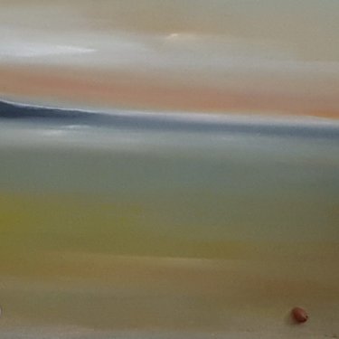 L’île de Jeju au coucher du soleil  – huile, 90×30 cm (2017)