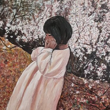 La petite fille au printemps 60×70 2018