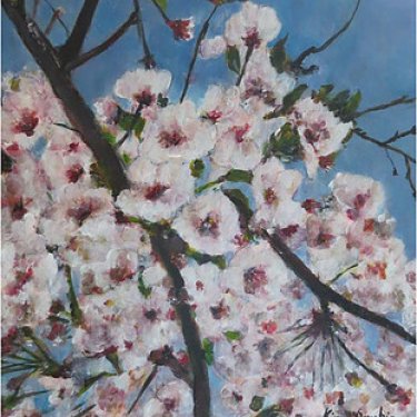 Les cerisiers de Busan – acrylique, 45×40 cm (2014)