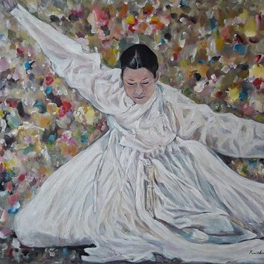 La danseuse parmi les fleurs – acrylique, 80X60 cm (2015)