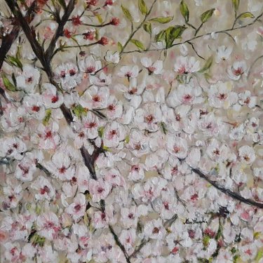 The Cherry Blossoms, acrylic, 50×50 cm (2019)