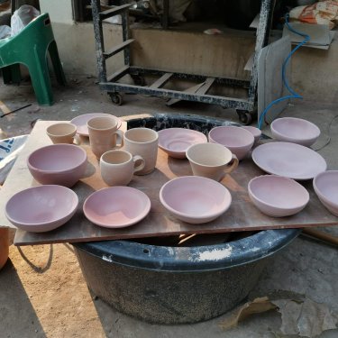 Ceramic before placing in the oven