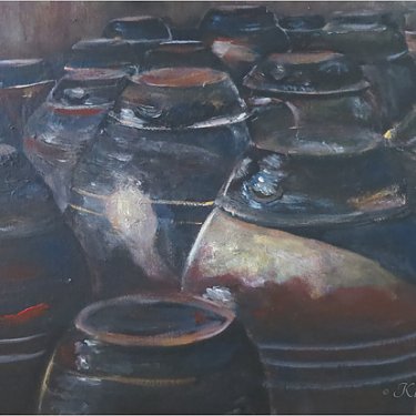 Les pots de kimchi, acrylique – 50×40 cm (2014)