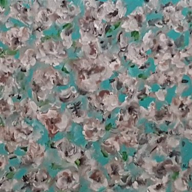 Les cerisiers en pleine éclosion – acrylique, 30×25 cm (2020)