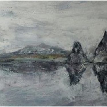 Les montagnes à l’aube – acrylique, 50×30 cm (2014)