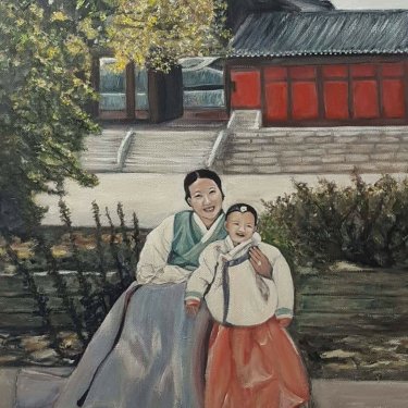 La mère et l’enfant – acrylique, 40×50 cm (2017)