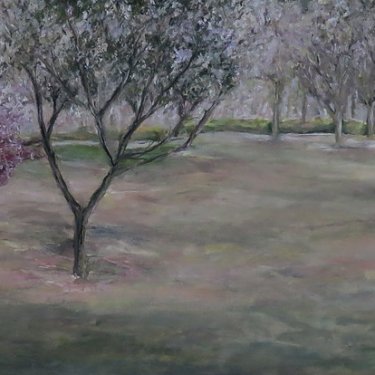 Parc à Séoul – acrylique, 80×40 cm (2014)