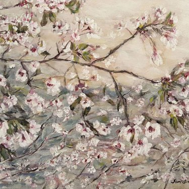 Fleurs de cerisiers – acrylique, 50×40 cm (2016)