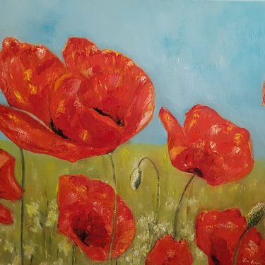 Les coquelicots en juin – huile, 80×70 cm (2017)