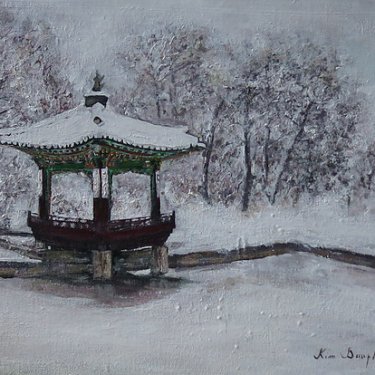 Jardin secret en hiver – acrylique, 30×25 cm (2014)