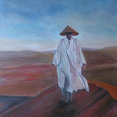 Le moine dans le désert – acrylique, 70×90 cm (2015)