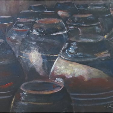 The jars of kimchi – acrylic, 50×40 cm (2014)