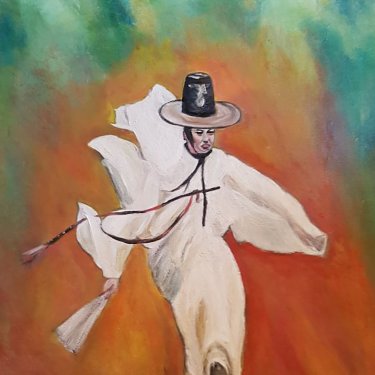 103 The man in the wind, acrylic, 50×70 cm (2017)